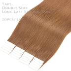 Lacer Tape in Human Hair Extensions Natural Balayage Seamless PU Skin Weft Tape in Hair Extensions Real Human Hair Auburn Blonde Double Side 50g 20pcs/set 18 Inch