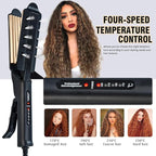 2 Inch Hair Crimper for Volumizing & Textured Styles, Ceramic Crimping Iron with Anti-Static Technology, 4 Adjustable Heat Settings 300°F-450°F, 110-240V Travel Hair Styling Tool for Women