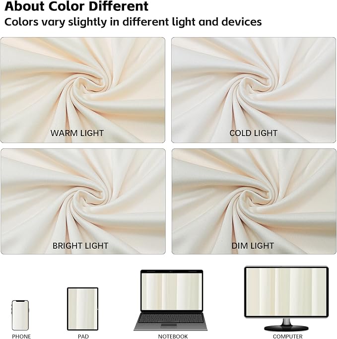 30x10ft Wrinkle Free Ivory Backdrop Curtain - Image 7