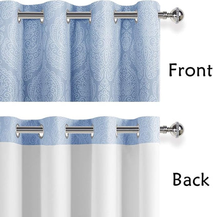 DWCN Navy Blackout Damask Curtains - Image 4