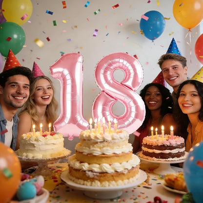 40 Inch Number 18 Balloons for 18th Birthday Party Decorations, 0-100 Jewelry - Image 2