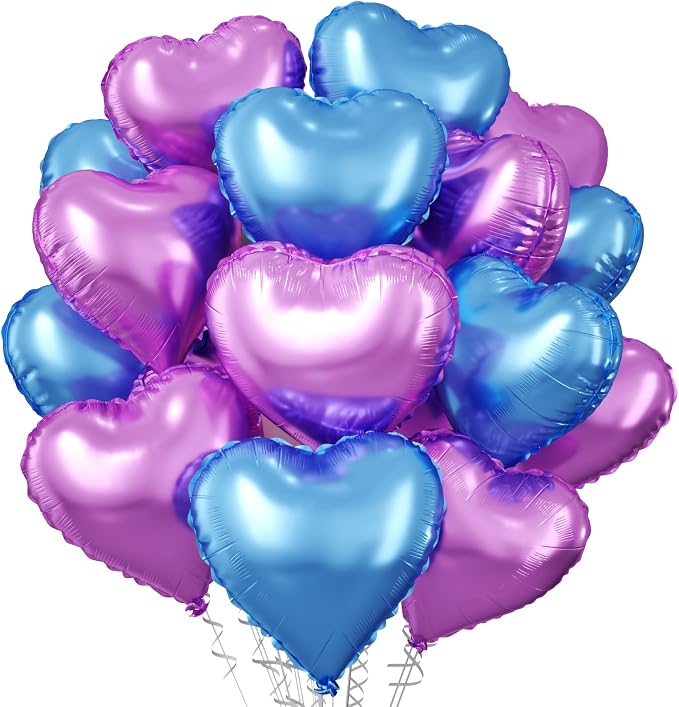 Blue Purple Heart Balloons by FEYG