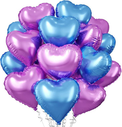 Blue Purple Heart Balloons by FEYG