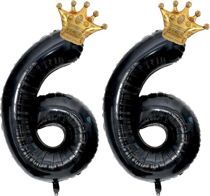 40 inch Large Black 66 Balloon Number by Unknown