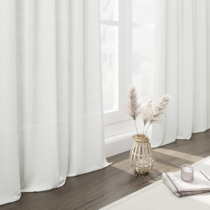 Linen Off White Curtains 144 inch Extra Long - Image 7