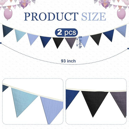 Oudain 2 Pcs Pennant Banner Flags Nursery Garland Triangle Bunting Flags - Image 2