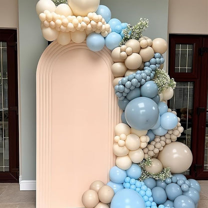 HILAVO Dusty Blue Balloons 12 Inch Pastel Fog Blue Slate White Sand Metallic - Image 7