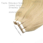 Lacer Remy Hair Extensions Tape in - 16 Inch Platinum Blonde Human Hair Tape in Extensions Natural PU Skin Weft 100% Real Virgin Human Hair 50g 20pcs/set