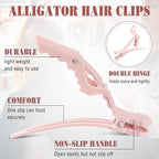 Havawish 12 Pcs Alligator Clips for Hair Styling Matte Alligator Crocodile Clips for Women Hair Sectioning(Blush)