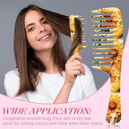 Wide Tooth Comb,Effortless Tangle Removal for Curly, Wet, Long Hair Wet,Cute Aesthetic Design for Women Men and Girls (Yellow-05)