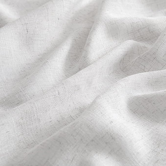 MIULEE Bleached Linen Kitchen Curtains 24 Inches Length 2 Panels Farmhouse | - Image 6