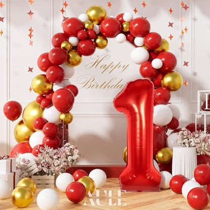AULE 40 Inch Red 1 Balloon Number Foil 0-9 Birthday Big Numbers | Birthday - Image 3