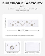Grommet Headband for Women, White Round Studs 23cm Hollow Out Elastic Hair Band, Eyelets Punk Grunge Stylish Hairband