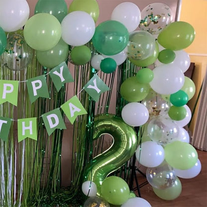 Green 2 Balloons, 40 Inch Giant Helium Foil Number 0-9 Green Birthday Balloon - Image 3