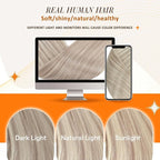 Full Shine Hair Extensions Real Human Hair Clip ins Blonde Hair Extensions Highlight Seamless Clip in Human Hair Extension PU Skin Weft Add Volume 18 Inch 8 PCS 120 G