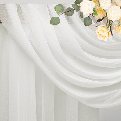 Ivory Wedding Arch Draping Fabric Backdrop Drapes Sheer 4 Panels | 28.7"x20FT - Image 4