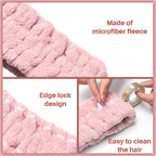 Chuangdi 3 Pieces Terry Cloth Elastic Headbands for Women - Makeup, Face Washing, Yoga, Sports, Shower (Pink, Green, Brown)