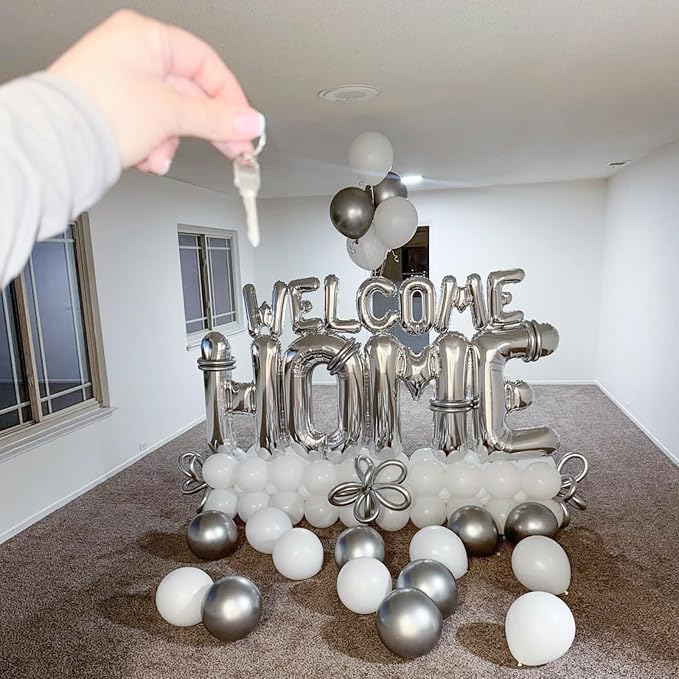 40 Inch Silver WELCOME HOME Letter Balloon - Image 8
