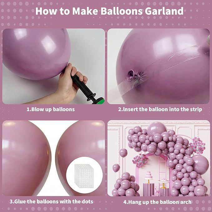 Dusty Purple Balloons Arch Kit, Graduation, Birthday Party Decorations - Image 4