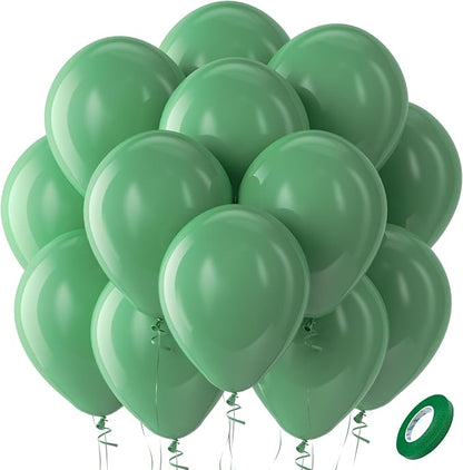 Bezente Sage Green Latex Party Balloons by Bezente