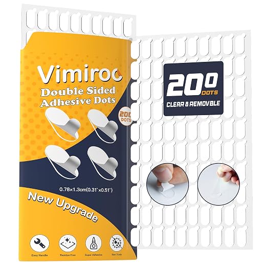 200Pcs Double Sided Sticky Dot Stickers Removable Round Putty Clear Sticky Tack by VIMIROO