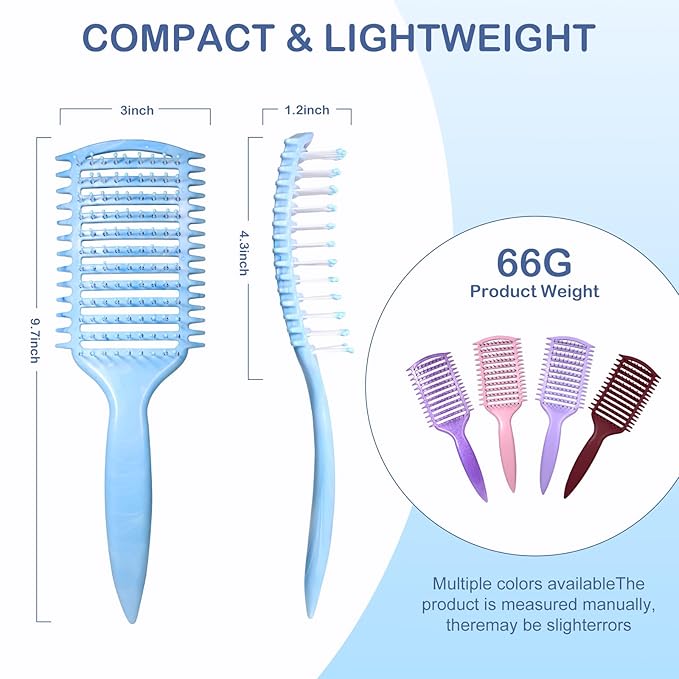 Curly Hair Brush & Curl Defining Brush – Easily Detangles Knots with Less Pulling – Styles Wet or Dry Hair, Tames Frizz for All Curl Types (Pink)