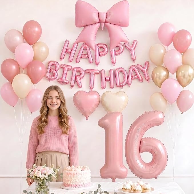 Dusty Pink Number 16 Balloon, Sweet 16th Birthday Decorations - Image 6