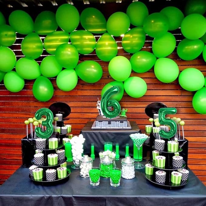 TONIFUL Number Balloon 16 Inch 10 Pcs Green 0-9 Birthday Number Balloons | - Image 3