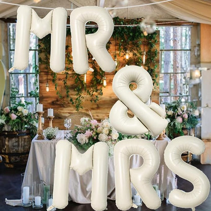 40 Inch Beige MR & MRS Balloons - Image 7