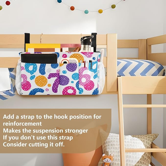Bedside Caddy Hanging Bunk Bed Caddy Bed Organizer Hanging Pocket - Image 6