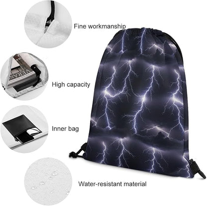 Sports Drawstring Bag Gym Sackpack Waterproof String Backpack - Image 4