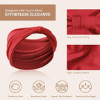Wide Headbands for Women Knotted No Slip Head Bands Soft Turban Headband Hair Accessories Boho African Solid Color Head Wraps for Women Yoga Workout Pack of 6