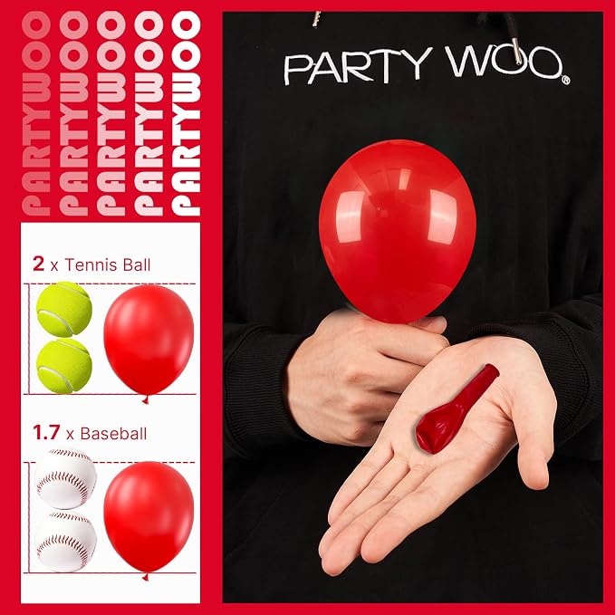 PartyWoo Red Balloons 50pcs Small Mini Latex Matte Balloons 5 Inch | Graduation - Image 4