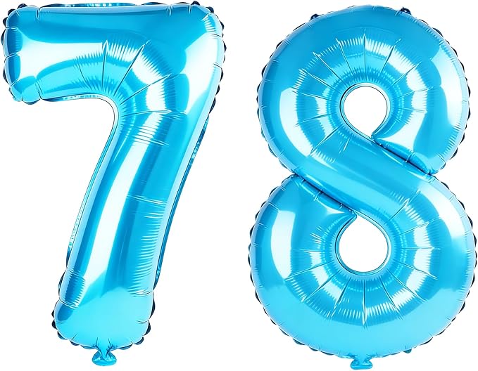 40 Inch Number 78 Balloons for 78th Birthday Party Decorations, 0-100 Jewelry by FOBELEC