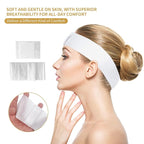 MoyRetty 40PCS Disposable Headbands for Spa & Facials, Professional Elastic Facial Headbands for Estheticians & Home Skincare - Soft Adjustable Magic Tape Hair Band