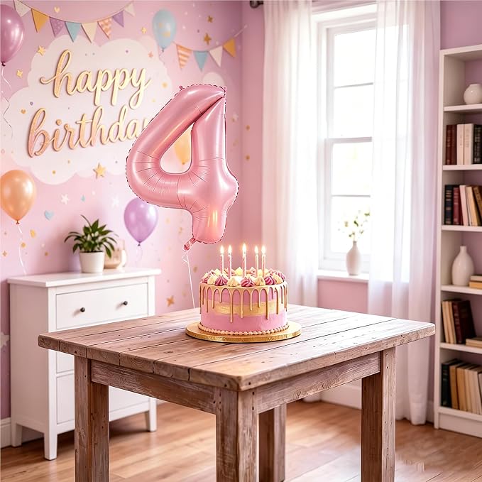 Number Balloons Pink Party Balloon - Image 7