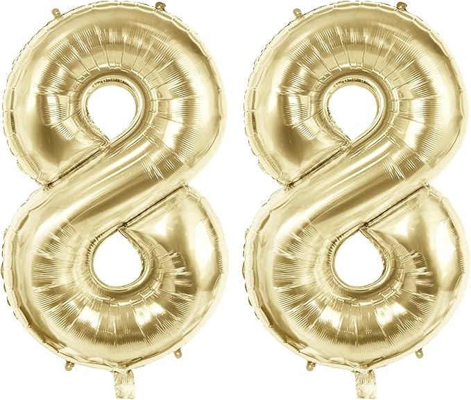 Number 88 Balloons for 88th Birthday Party Decorations, 40 Inch 0-100 by Joycard