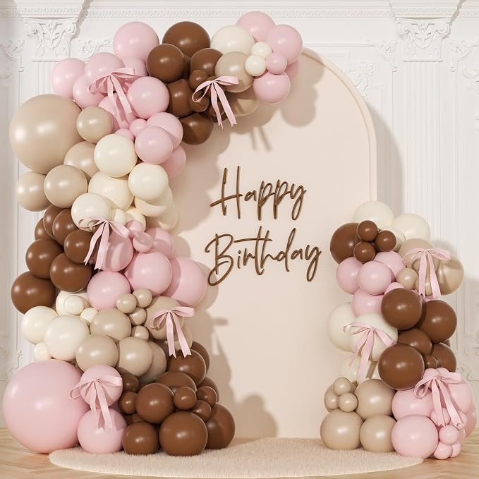 Cowgirl Balloon Arch Kit, Western Birthday Party Decor | 141Pcs Pink Brown by NUTTYBASH