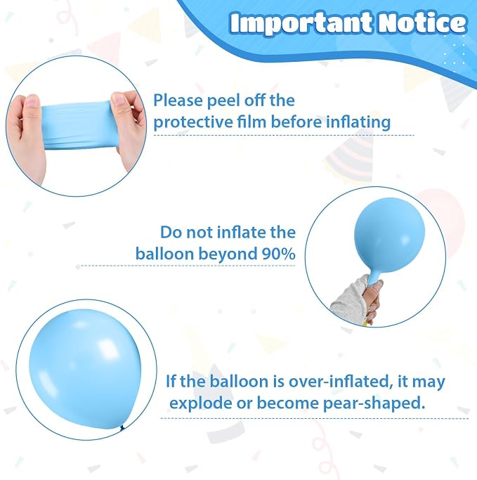 Blue and Orange Balloons, 12 Inch Orange Light Blue Nude Apricot Confetti - Image 3