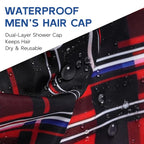 Years calm Shower Cap for Men, Waterproof & Heat-Retaining Hair Treatment Cap – Reusable Men’s Shower Cap with Foil Lining, Elastic Band, for Steam Care, Hair Mask & Oil Conditioning