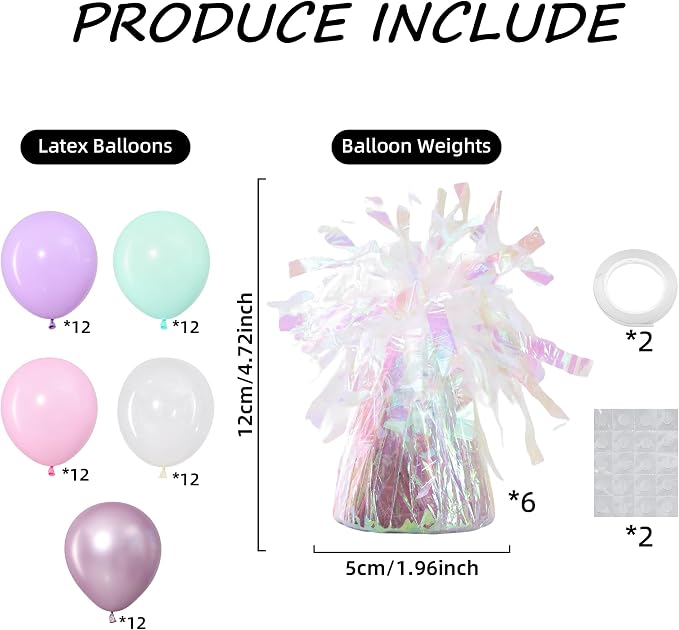 Iridescent Balloon Weights Pack of 6 - Image 2