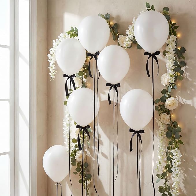 Gejoy 59pcs Ceiling Balloons Kit 12'' Macaron White Balloons - Image 2