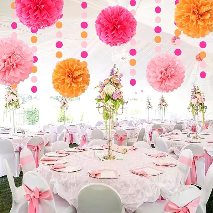 Hot-Pink Burnt-Orange Fall Party Decorations - Image 6