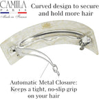 Camila Paris CP3577 French Hair Barrette Clip for Girls for Thick Curly Wavy Long Hair, Strong Hold Grip Hair Clips for Women, Automatic, No Slip Styling Girls Hair Accessories, Handmade in France