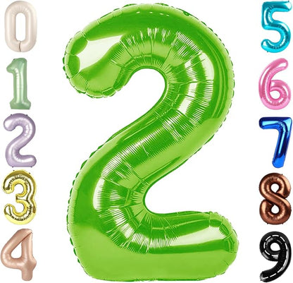 2 Balloon Numbers, 40In Green Balloons by Mluchee