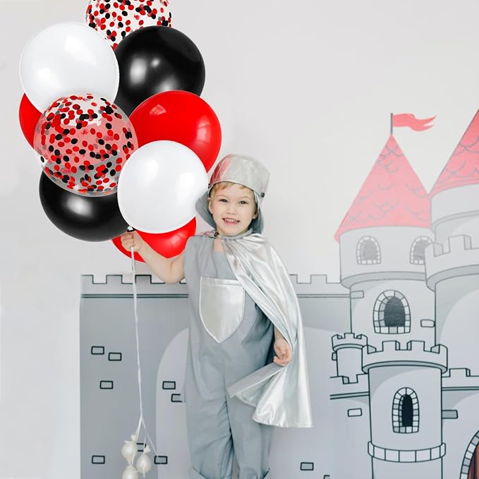 68Pcs Red Black White Latex Balloons 12 Inch - Image 7