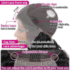 13x4 Human Hair Lace Front Wigs for Black Women 180% Density Brazilian Deep Wave HD Transparent Lace Front Wig with Baby Hair Pre Plucked Bleached Knots(18inch,Natural Black)