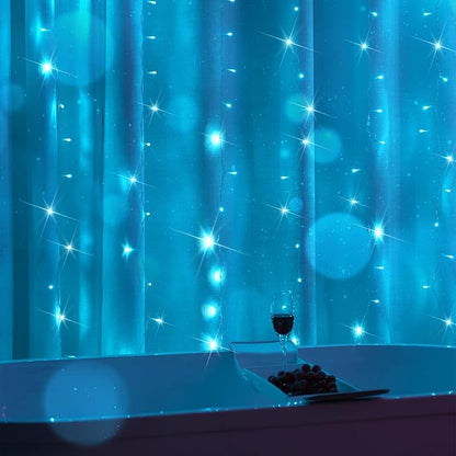 Curtain Lights for Bedroom, 200 Led 6.5ft x 6.5ft Hanging String Lights Outdoor - Image 4