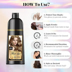 Natural Color Hair Dye Shampoo 3 IN 1, Instant Hair Coloring, Gray Coverage for Men & Women, Beard Dye Vegan Ammonia Free & Paraben-Free, Champú Para Canas Mujer & Hombre (LIGHT BROWN)