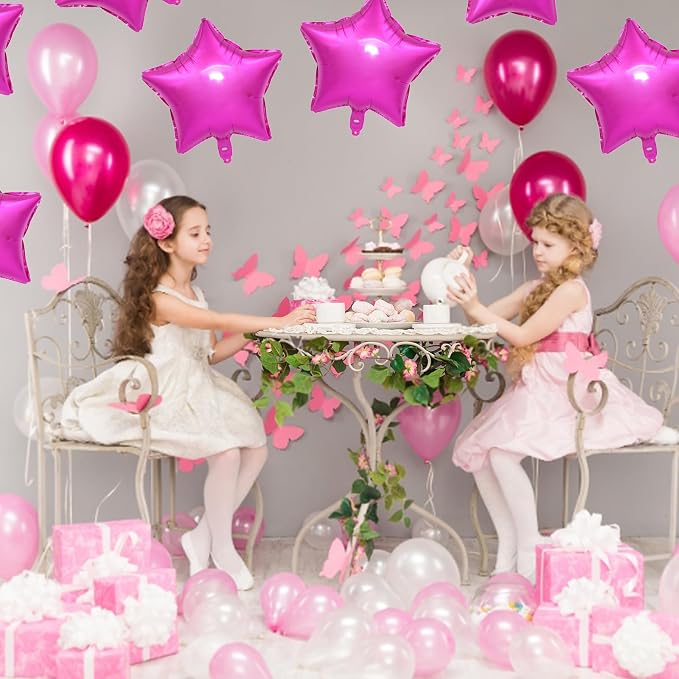 MEETINGU Star Balloons, 18 Inch Rose Mylar Star Foil Balloons - Image 5